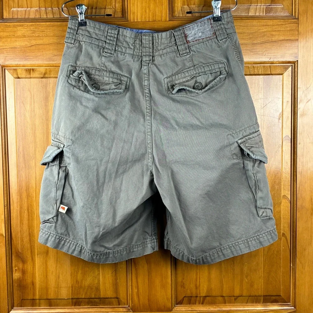 Dakota Grizzly Mens Cotton Cargo Shorts 34 Grey Olive Utility Gorpcore Hiking